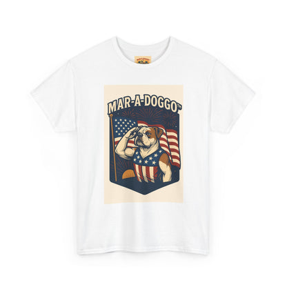 Mar-A-Doggo Patriotic Tee — American Flag Bulldog Graphic T-Shirt