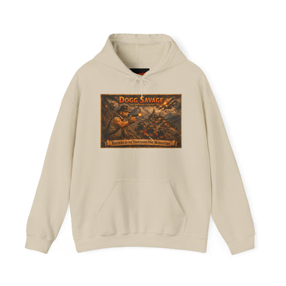 Dogg Savage Graphic Hoodie "Raiders Of The Thousand Paw Monastery" — Retro Band Logo Pullover