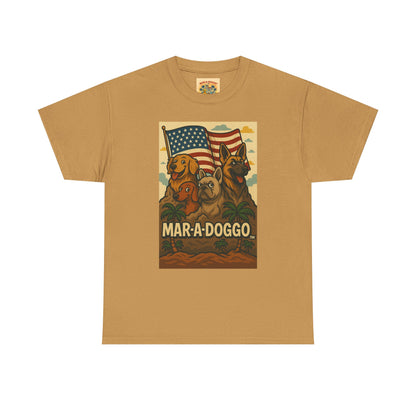 Mar-a-Doggo Patriotic Dog Tee — Vintage American Flag Dog Graphic T-Shirt