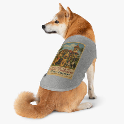 Dog Shirt — Mar‑A‑Doggo 'Life, Liberty & The Paw‑suit of Happiness' Vintage Dog Graphic