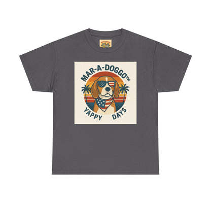 Mar-A-Doggo Tee – Retro Beach Dog Graphic T-Shirt (“Yappy Days”)