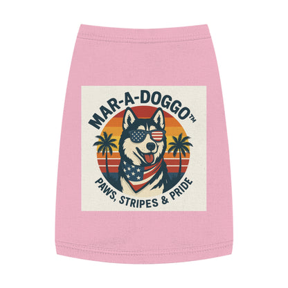 Dog Shirt - "Mar-A-Doggo: Paws, Stripes & Pride" Patriotic Husky Tank