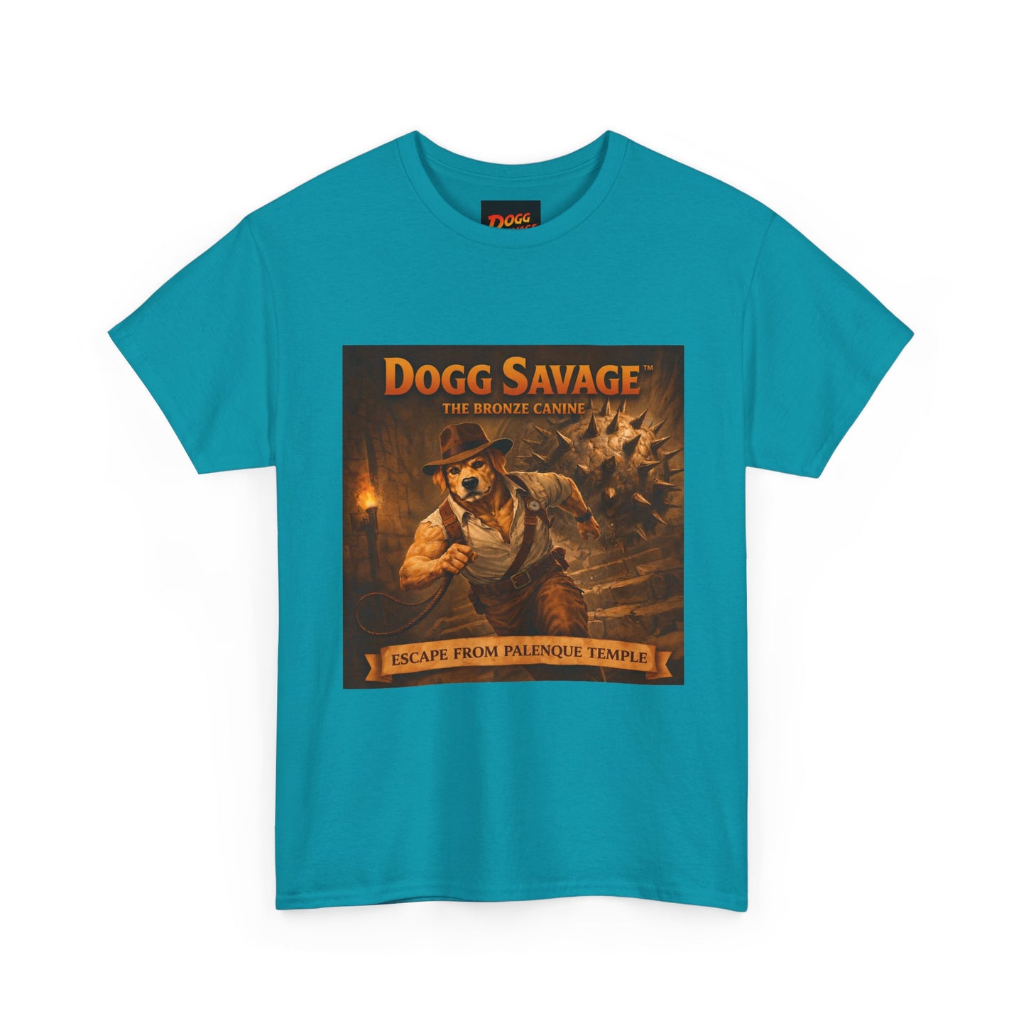 Graphic Tee — "Dogg Savage: Escape From Palenque Temple" Adventure Shirt