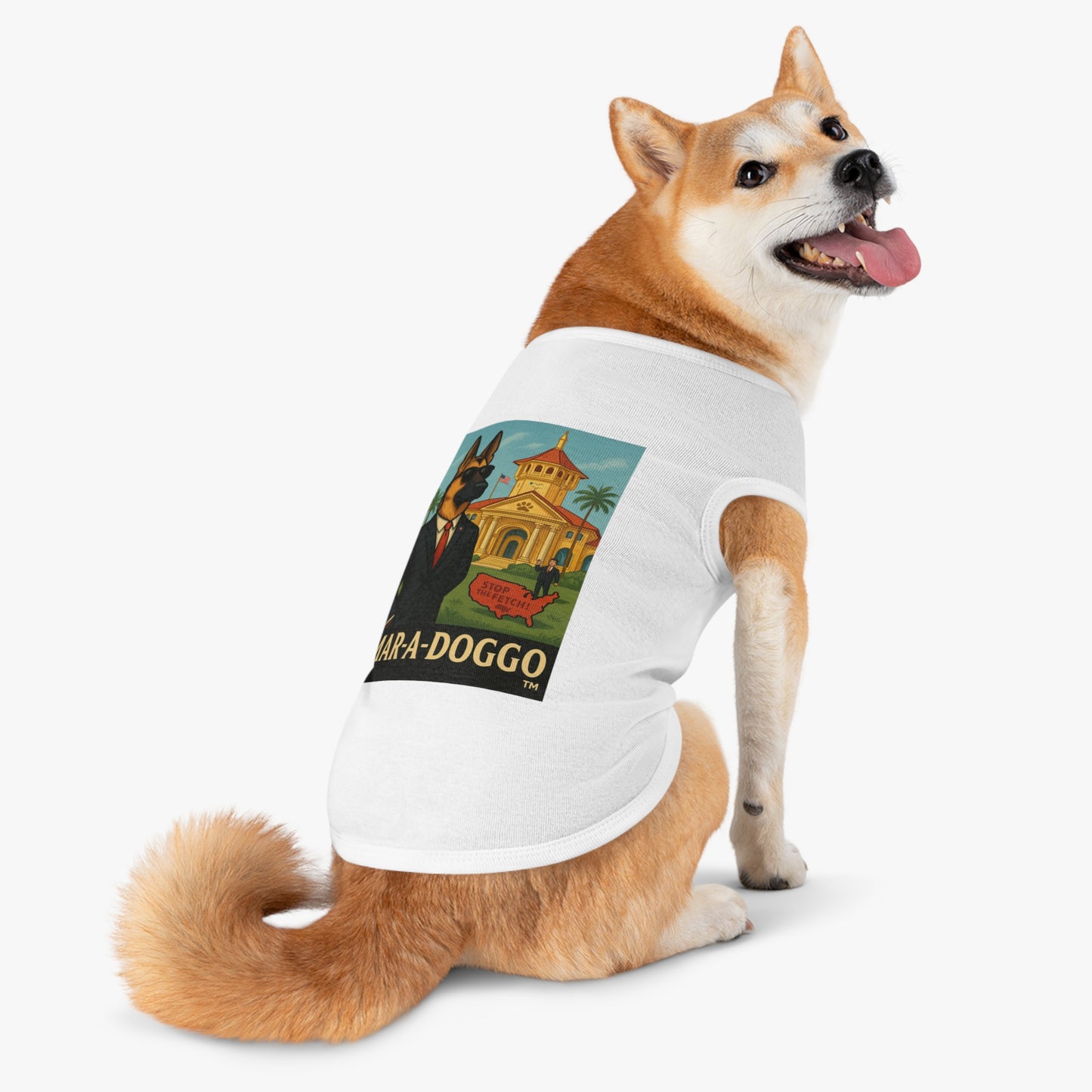 Dog Shirt — Funny 'Mar-A-Doggo' Political Dog Graphic Tank for Dogs