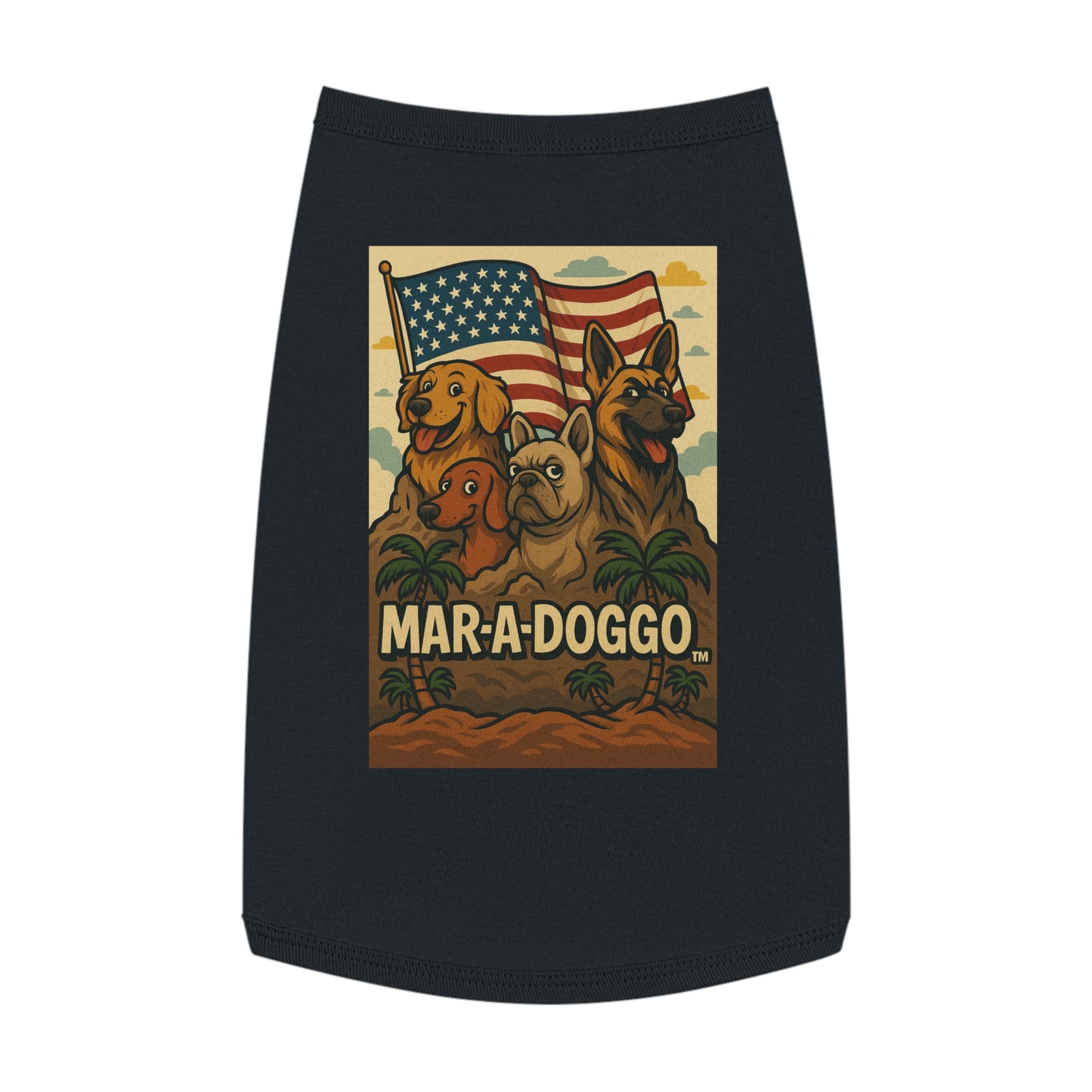 Patriotic 'Mar-a-Doggo' Pet Tank Top — American Flag Dog Shirt