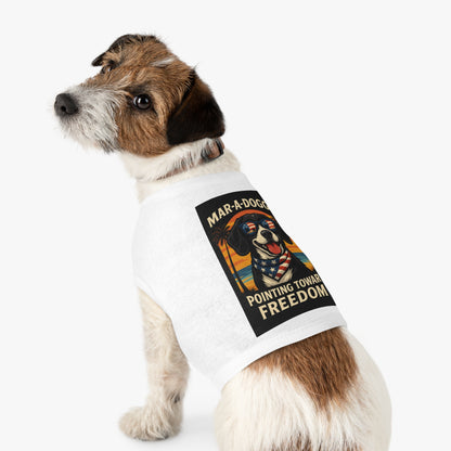 Patriotic 'Mar-A-Doggo Pointing Toward Freedom' Dog Shirt