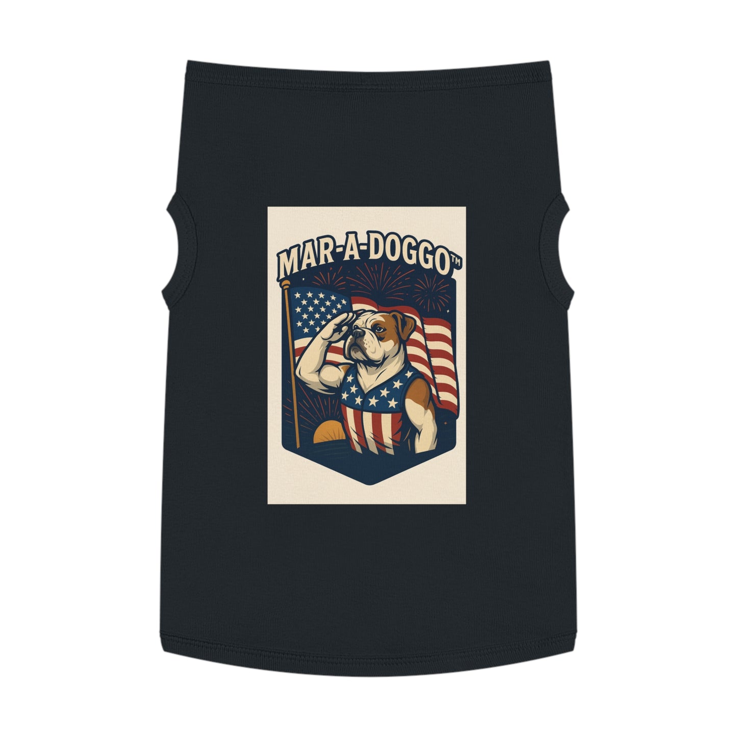 Patriotic Dog Shirt — "Mar-a-Doggo" American Flag Bulldog