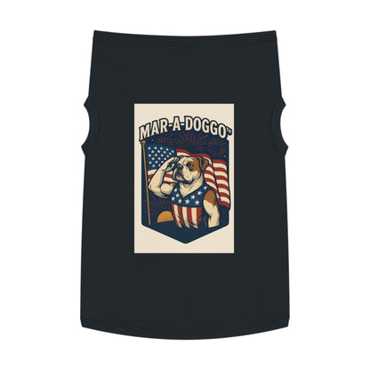 Patriotic Dog Shirt — "Mar-a-Doggo" American Flag Bulldog