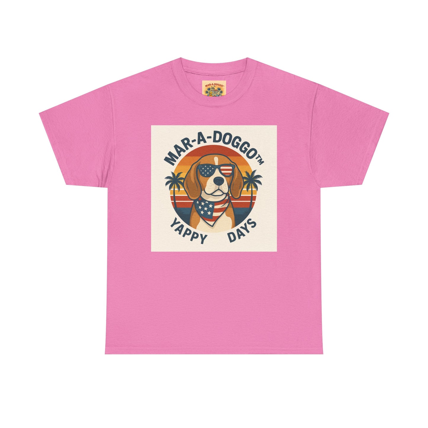 Mar-A-Doggo Tee – Retro Beach Dog Graphic T-Shirt (“Yappy Days”)