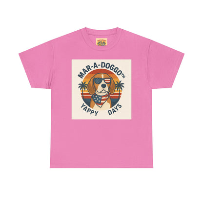 Mar-A-Doggo Tee – Retro Beach Dog Graphic T-Shirt (“Yappy Days”)