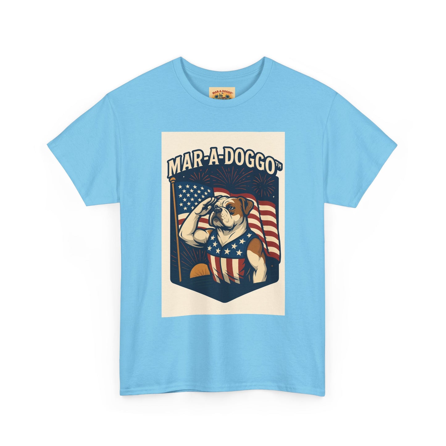 Mar-A-Doggo Patriotic Tee — American Flag Bulldog Graphic T-Shirt