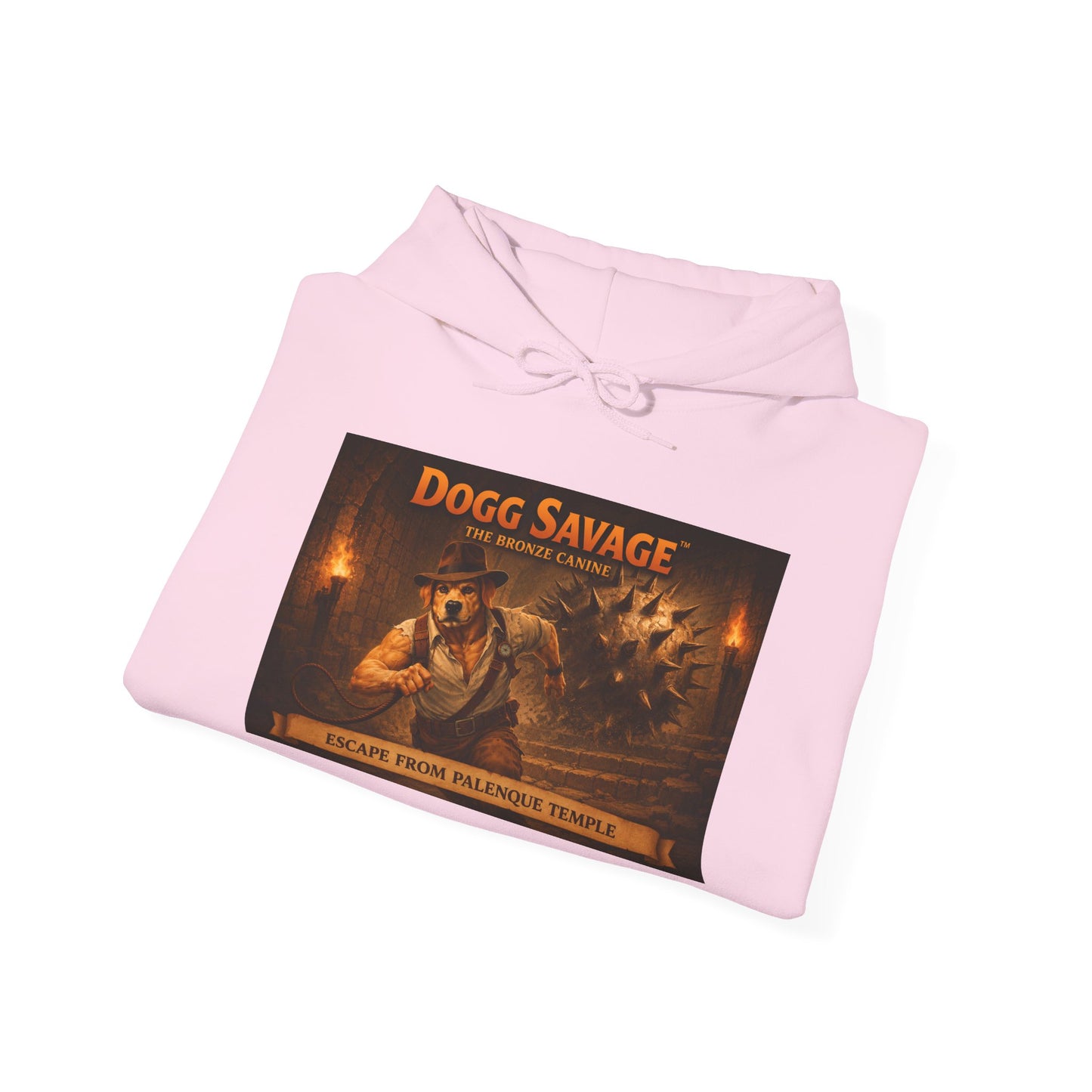 Hoodie — 'Dogg Savage: Escape From Palenque Temple' Retro Graphic Pullover