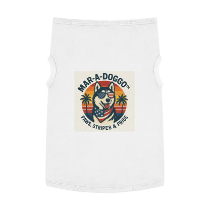 Dog Shirt - "Mar-A-Doggo: Paws, Stripes & Pride" Patriotic Husky Tank