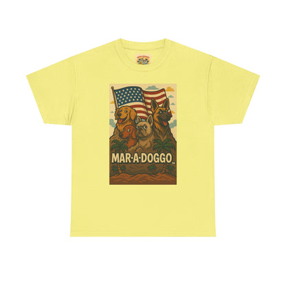Mar-a-Doggo Patriotic Dog Tee — Vintage American Flag Dog Graphic T-Shirt