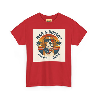 Mar-A-Doggo Tee – Retro Beach Dog Graphic T-Shirt (“Yappy Days”)