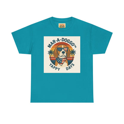 Mar-A-Doggo Tee – Retro Beach Dog Graphic T-Shirt (“Yappy Days”)