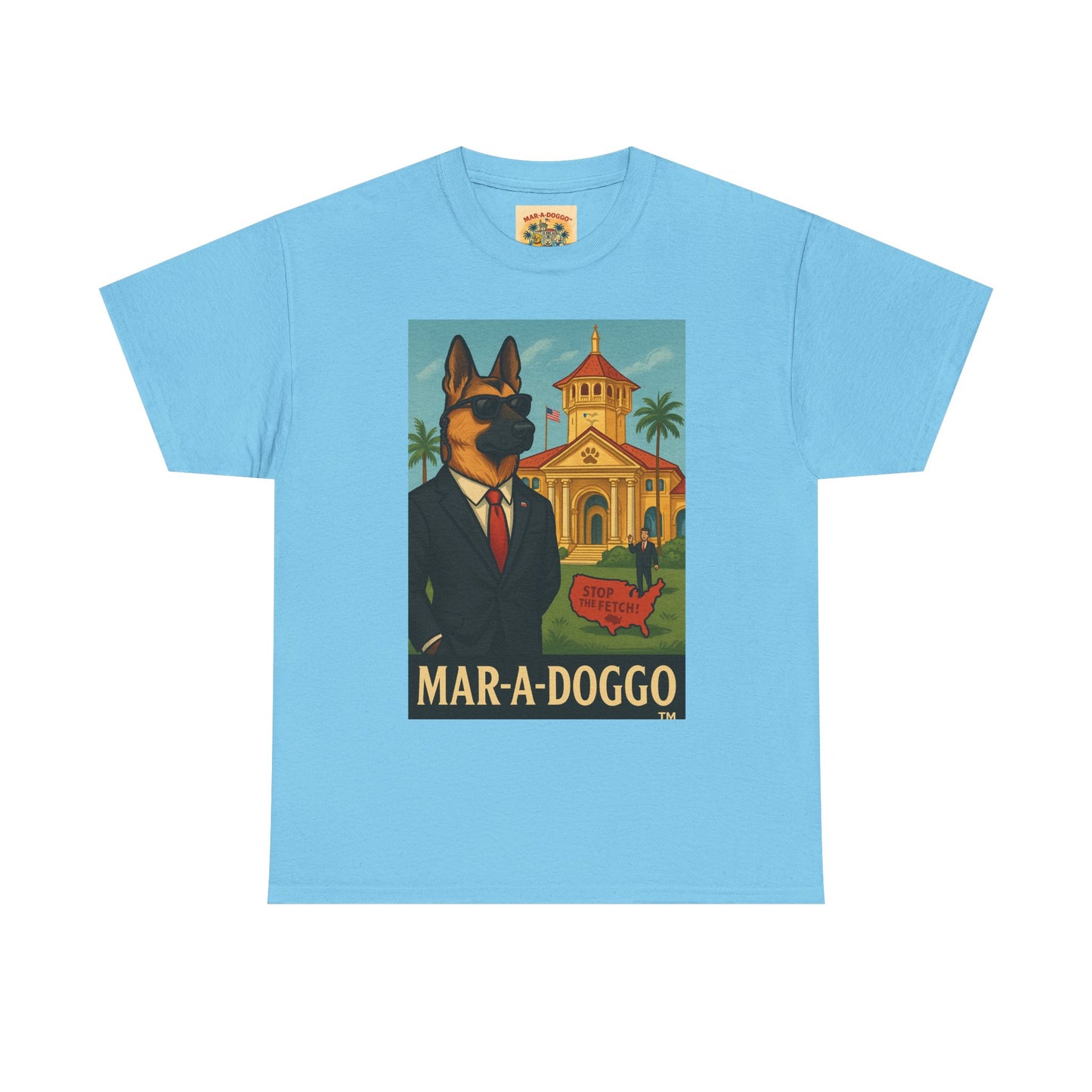 Mar-A-Doggo Graphic Tee — Vintage Resort Dog Print