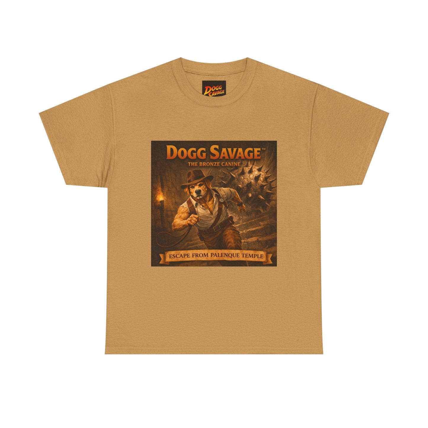 Graphic Tee — "Dogg Savage: Escape From Palenque Temple" Adventure Shirt