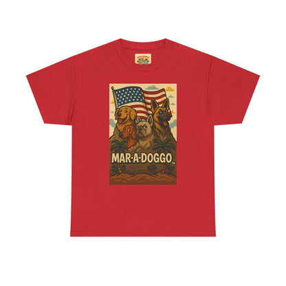 Mar-a-Doggo Patriotic Dog Tee — Vintage American Flag Dog Graphic T-Shirt