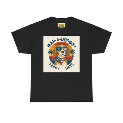 Mar-A-Doggo Tee – Retro Beach Dog Graphic T-Shirt (“Yappy Days”)