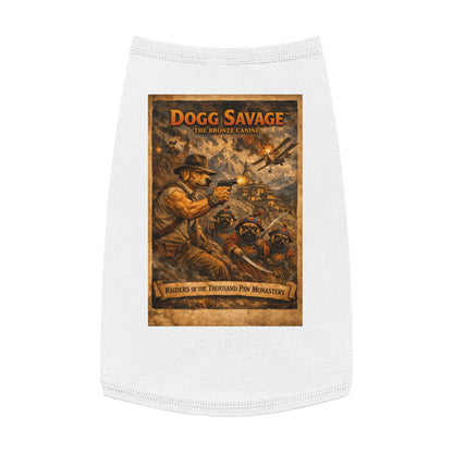 Dogg Savage Pet Tank Top — "Raiders of the Thousand Paw Monastery" Graphic Dog Shirt