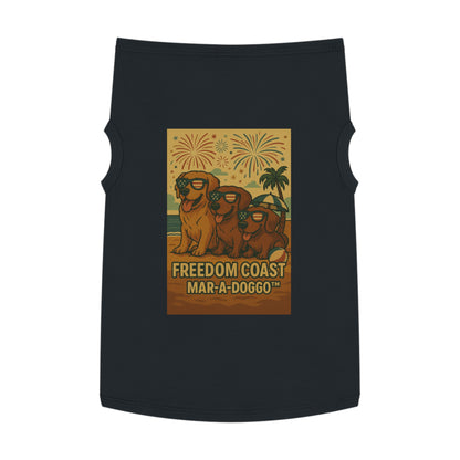 Freedom Coast Pet Tank Top — "Freedom Coast Mar‑A‑Doggo" Patriotic Summer Dog Shirt