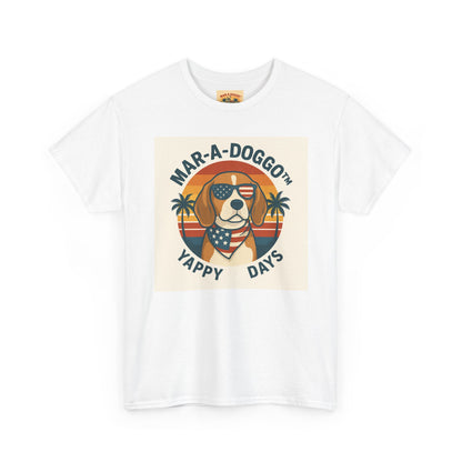 Mar-A-Doggo Tee – Retro Beach Dog Graphic T-Shirt (“Yappy Days”)