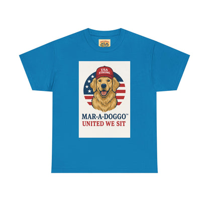 Mar-A-Doggo Tee — Patriotic Golden Retriever 'United We Sit' Shirt