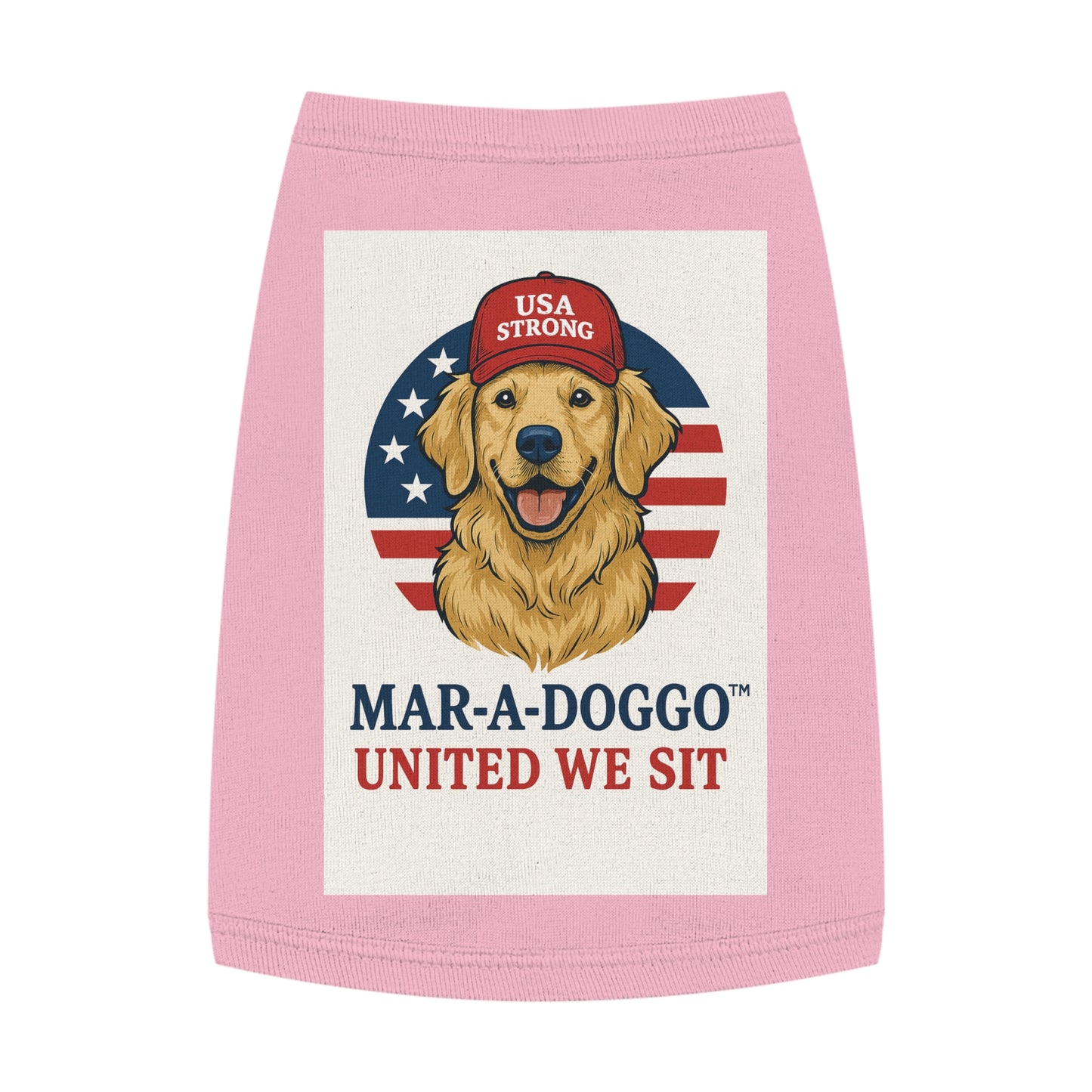 Patriotic 'Mar-A-Doggo' Dog Shirt — USA Strong Golden Retriever Tee