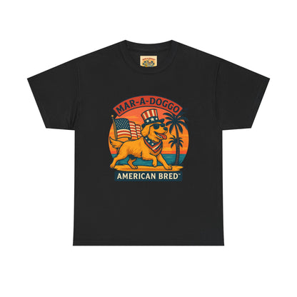 Mar-A-Doggo "American Bred" Tee — Patriotic Dog Graphic T-Shirt