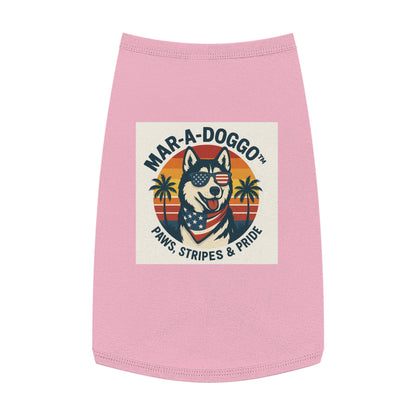 Dog Shirt - "Mar-A-Doggo: Paws, Stripes & Pride" Patriotic Husky Tank