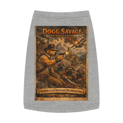 Dogg Savage Pet Tank Top — "Raiders of the Thousand Paw Monastery" Graphic Dog Shirt