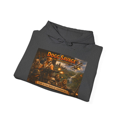 Dogg Savage Vintage Adventure Hoodie "Fury In The Skies Of Angkor Wat" — Retro Logo Pullover