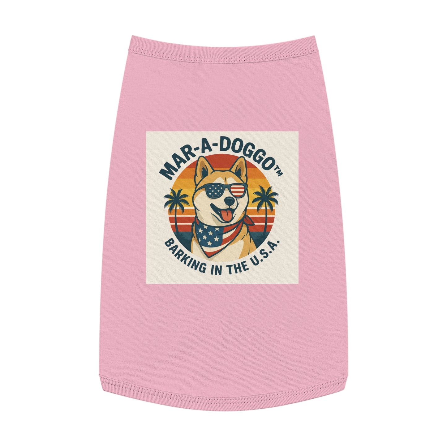 Patriotic Dog Tank Top – “Mar-A-Doggo: Barking in the U.S.A.” Pet Tee