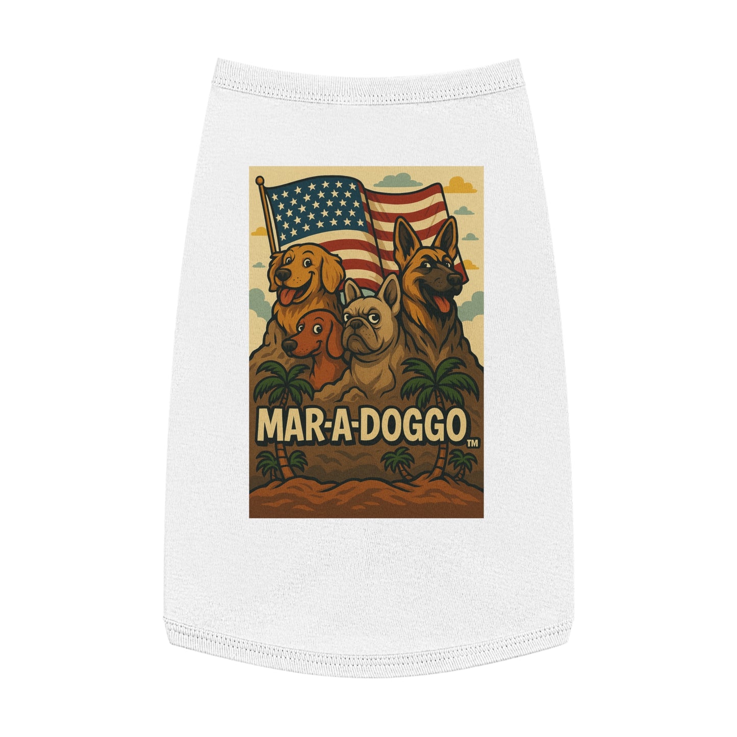Patriotic 'Mar-a-Doggo' Pet Tank Top — American Flag Dog Shirt