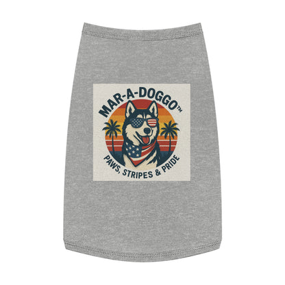 Dog Shirt - "Mar-A-Doggo: Paws, Stripes & Pride" Patriotic Husky Tank