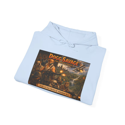 Dogg Savage Vintage Adventure Hoodie "Fury In The Skies Of Angkor Wat" — Retro Logo Pullover