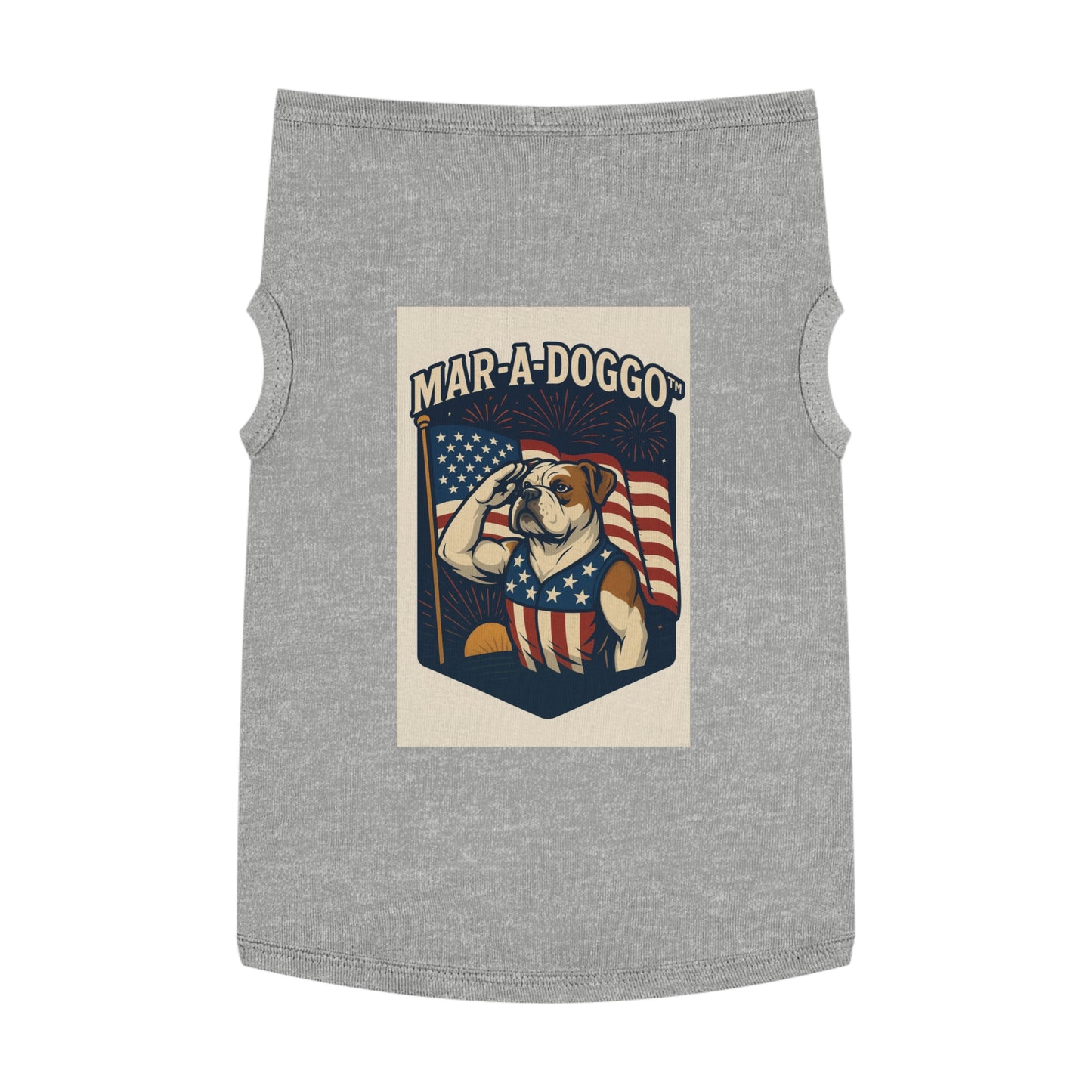Patriotic Dog Shirt — "Mar-a-Doggo" American Flag Bulldog