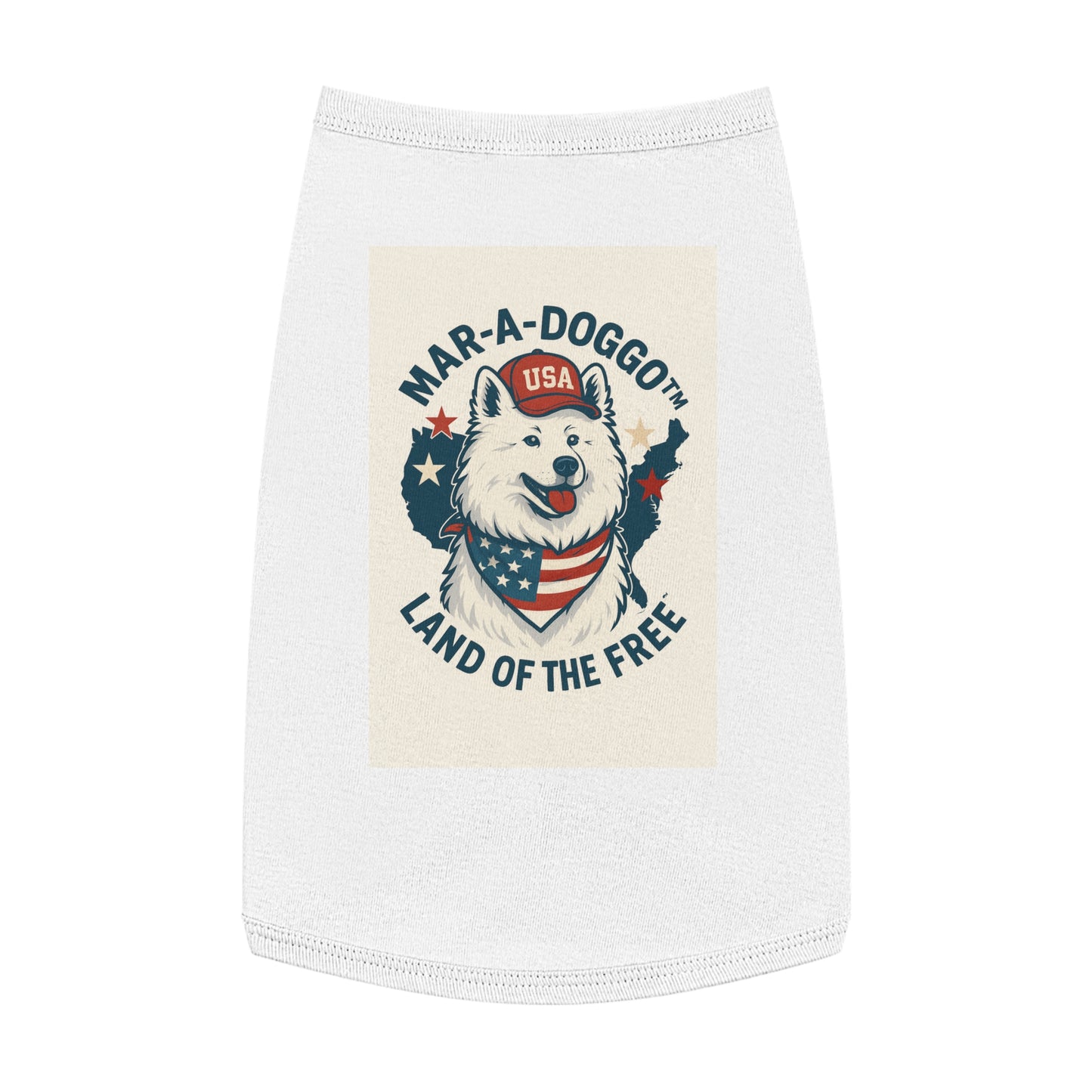 Patriotic Pet Tank Top — "Mar-A-Doggot: Land of the Free" Dog Shirt
