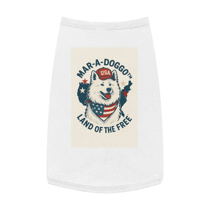 Patriotic Pet Tank Top — "Mar-A-Doggot: Land of the Free" Dog Shirt