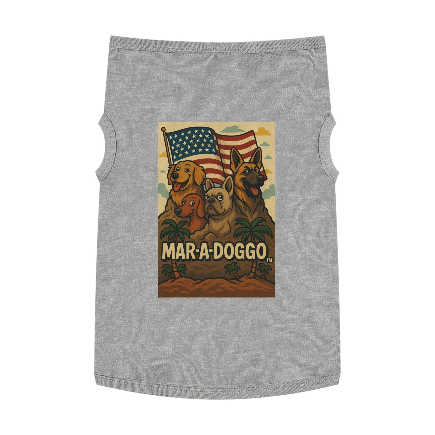 Patriotic 'Mar-a-Doggo' Pet Tank Top — American Flag Dog Shirt