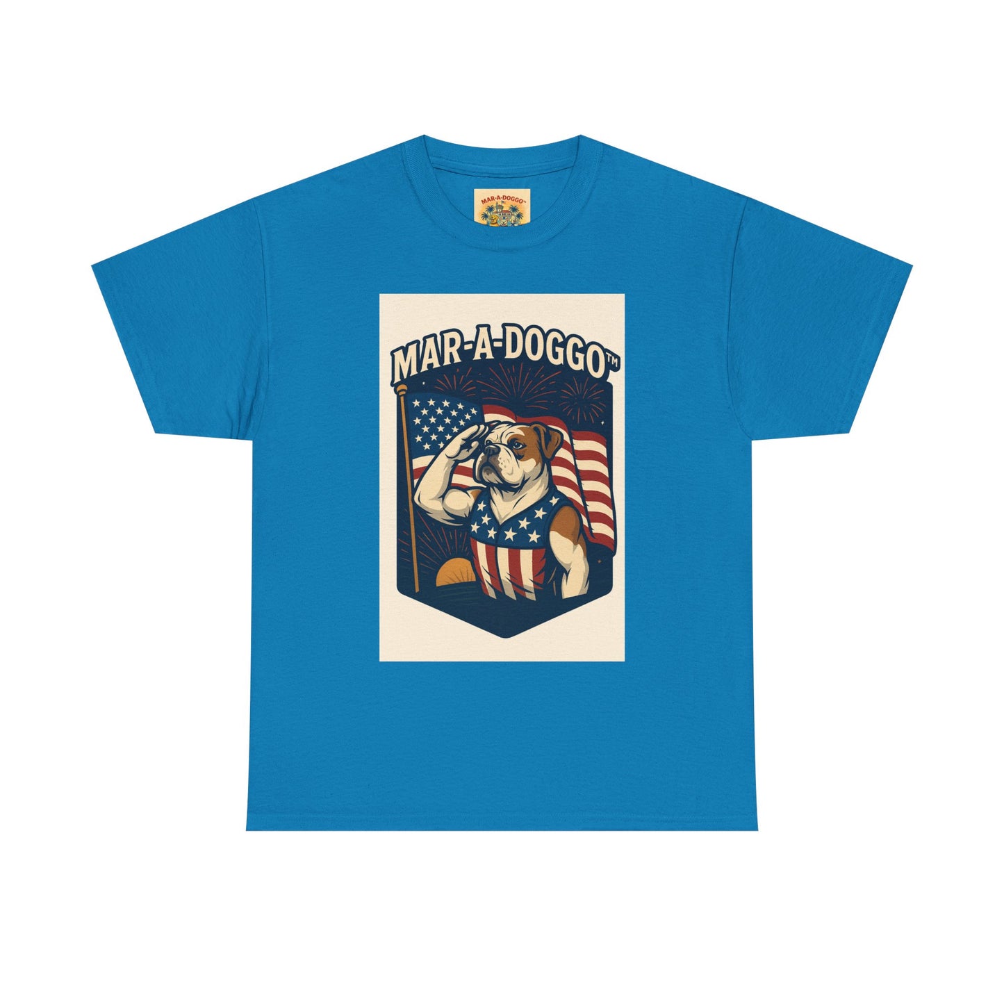 Mar-A-Doggo Patriotic Tee — American Flag Bulldog Graphic T-Shirt