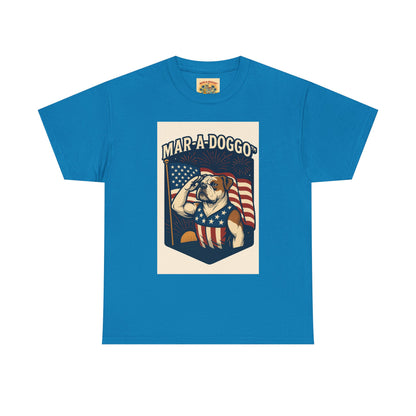 Mar-A-Doggo Patriotic Tee — American Flag Bulldog Graphic T-Shirt