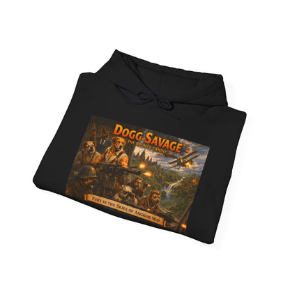 Dogg Savage Vintage Adventure Hoodie "Fury In The Skies Of Angkor Wat" — Retro Logo Pullover