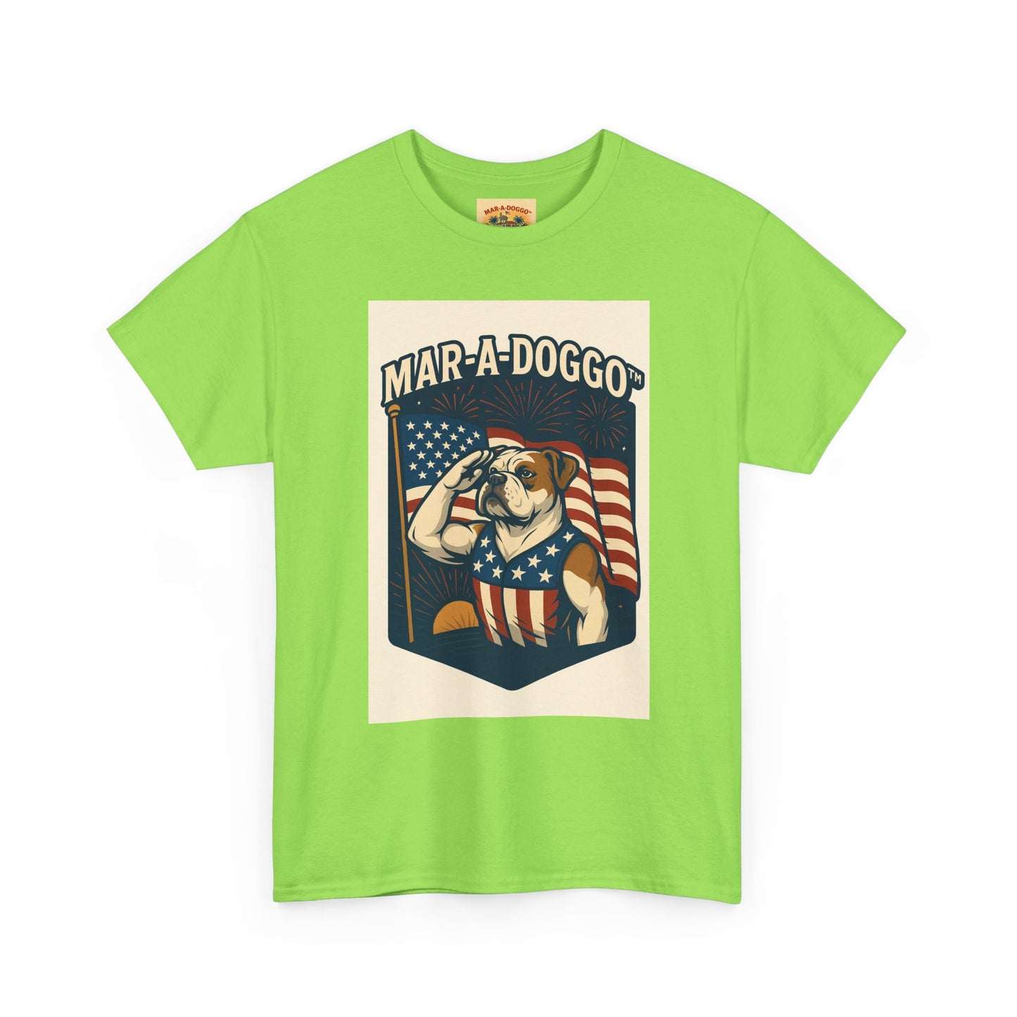 Mar-A-Doggo Patriotic Tee — American Flag Bulldog Graphic T-Shirt