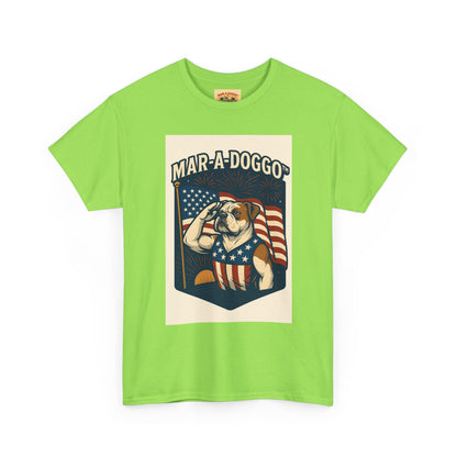 Mar-A-Doggo Patriotic Tee — American Flag Bulldog Graphic T-Shirt