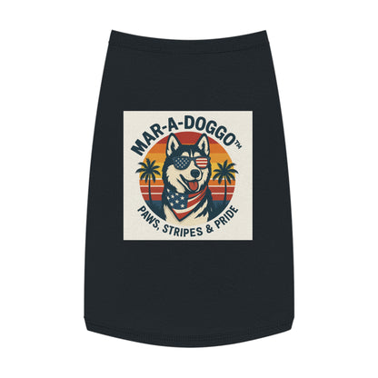 Dog Shirt - "Mar-A-Doggo: Paws, Stripes & Pride" Patriotic Husky Tank