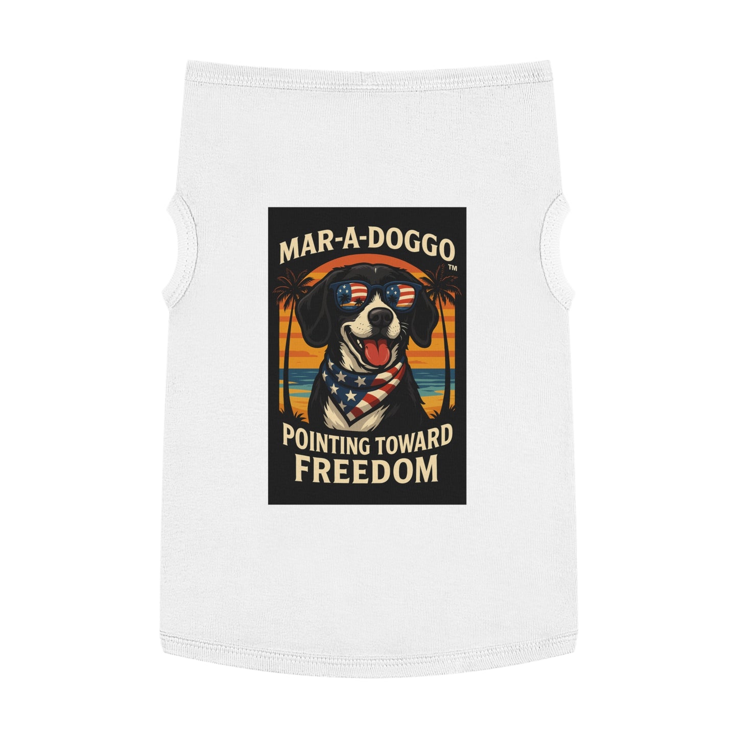 Patriotic 'Mar-A-Doggo Pointing Toward Freedom' Dog Shirt