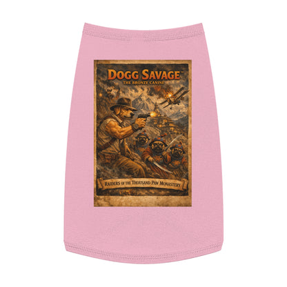 Dogg Savage Pet Tank Top — "Raiders of the Thousand Paw Monastery" Graphic Dog Shirt