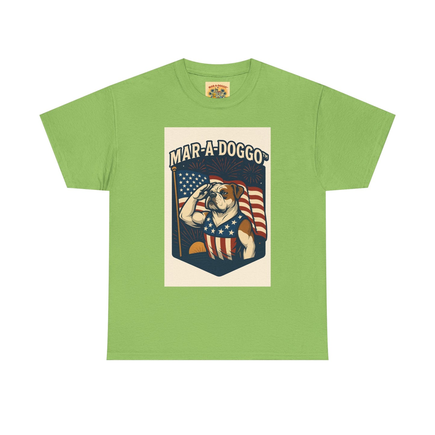 Mar-A-Doggo Patriotic Tee — American Flag Bulldog Graphic T-Shirt